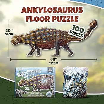 ankylosaurusページ Amazon.com: Ankylosaurus Dinosaur Jigsaw Puzzle | 100-Piece