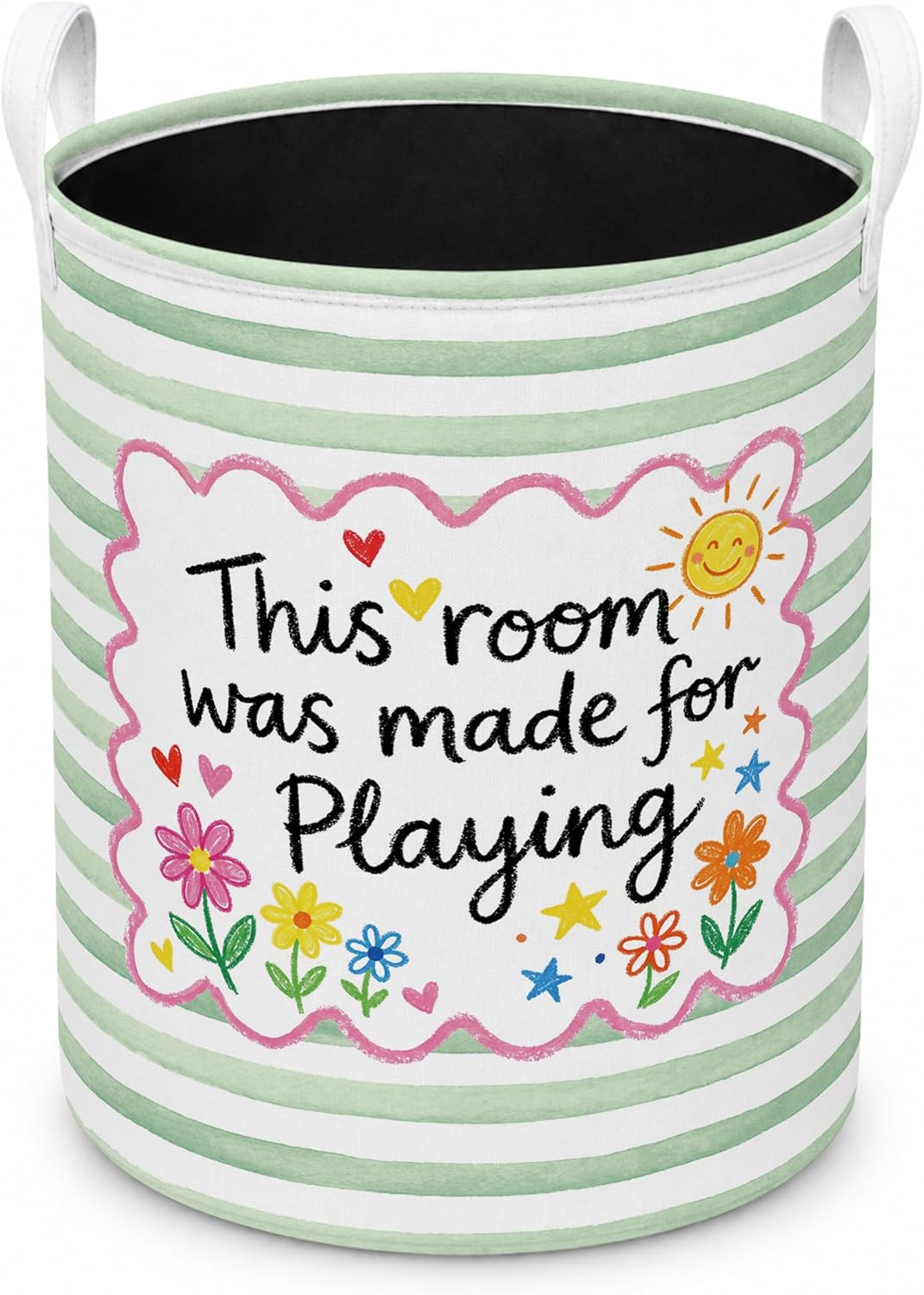Kids Playroom Decor Laundry Basket, This Room Was Made for Playing Waterproof Laundry Hamper Clothes Toys Storage Organizer Bin for Kids Bathroom Bedroom Nursery Playroom