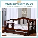 Dream On Me Lit de jour pour tout-petits en Espresso – Greenguard Or & Baby Safety Alliance certifié, conception basse à flottante, rail amovible de protection de sécurité, finition non toxique, comprend tiroir de rangement