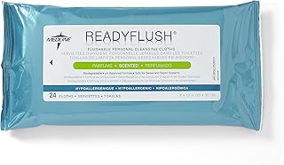 Medline Readyflush Biodegradable Flushable Wipes, 576 wipes (24 pack of 24 wipes)