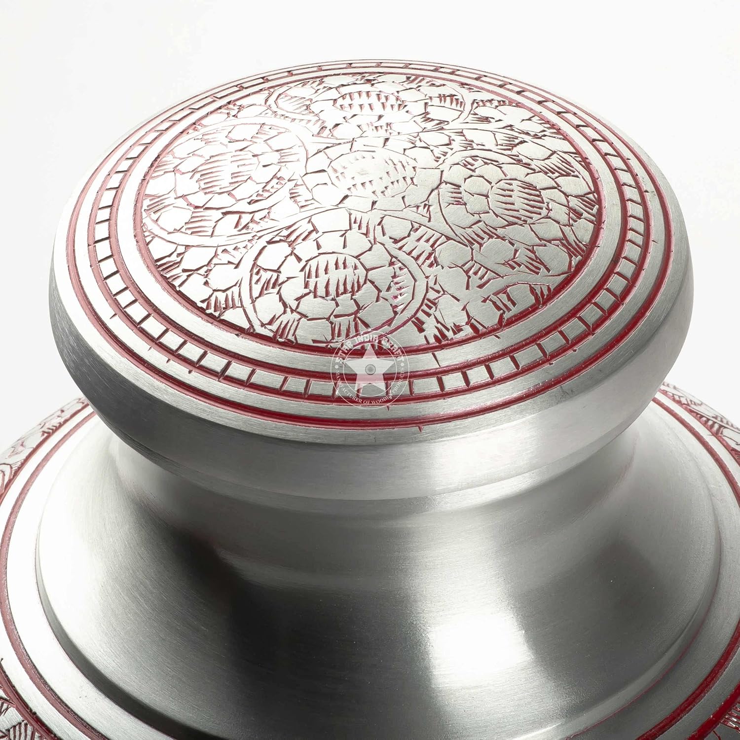 SIC Aluminium Funeral Urn with Lid for Human & Pet Ashes, Memorial & Peaceful Burial Cremation Urn for Condolence, Affordable Metal Keepsake Decorative Urn, Large Size, Royal Red