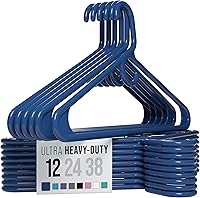 Vista 8 de NEATERIZE Perchas de ropa de plástico ultra resistentes - Blanco - Percha duradera para abrigos, trajes y ropa. Perchas De Ropa