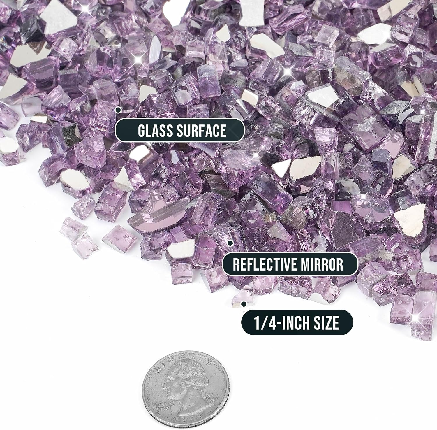 Skyflame 10-Pound Fire Pit Glass for Propane Gas Fireplace Decor image 2
