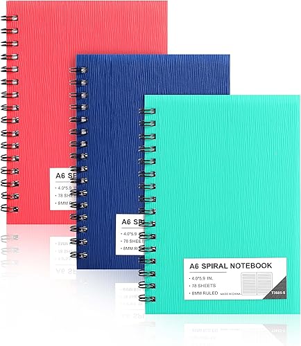 Miniatura 1 de FLYING EAGLE Cuaderno de espiral más grande, paquete de 3 cuadernos B5 de tapa dura de plástico de 0.315 in, 3 colores, 468 páginas para trabajo