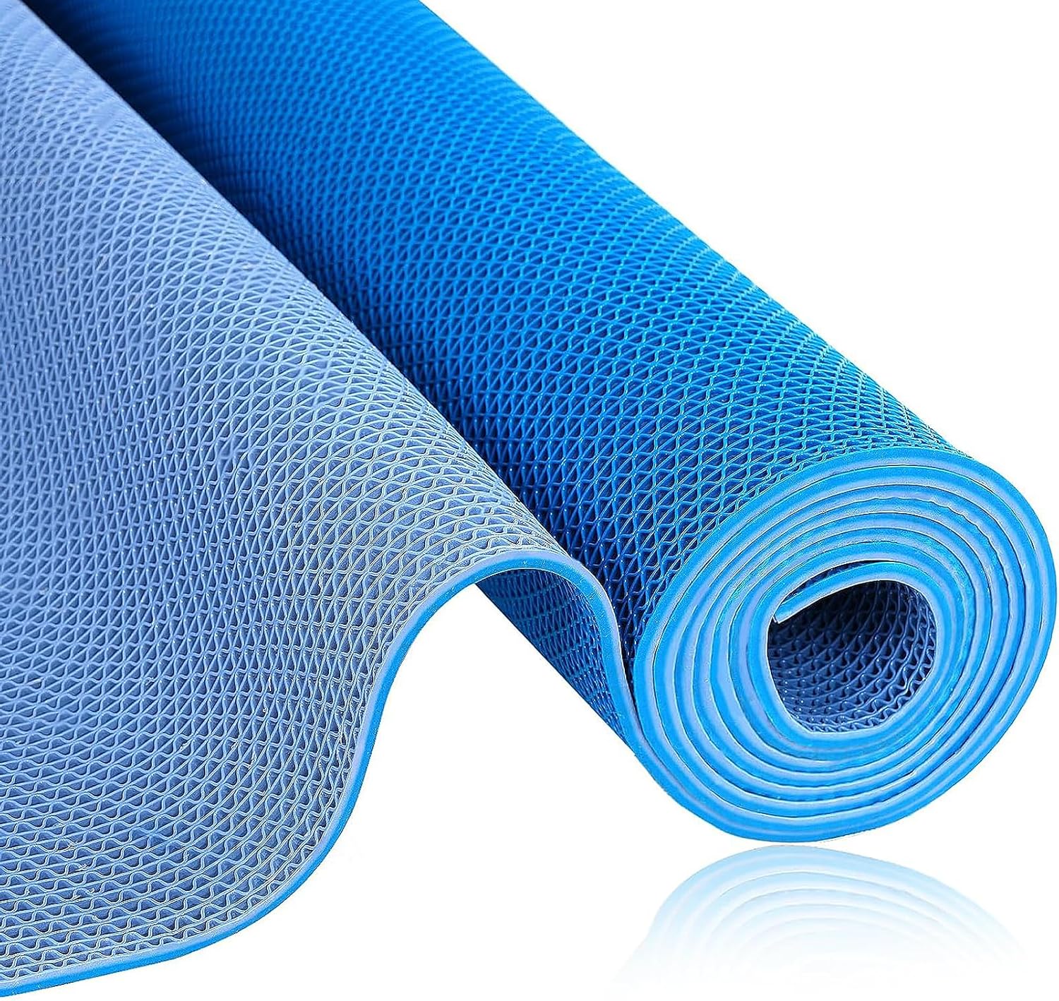 Heavy Duty Non-Slip PVC Mesh Mats, 5mm Thick Drainage Floor Rug for Swimming Pool, Garage, Sauna, Indoor/Outdoor Wet Areas - Blue, 1.2x6m,Blue,1.2x6m