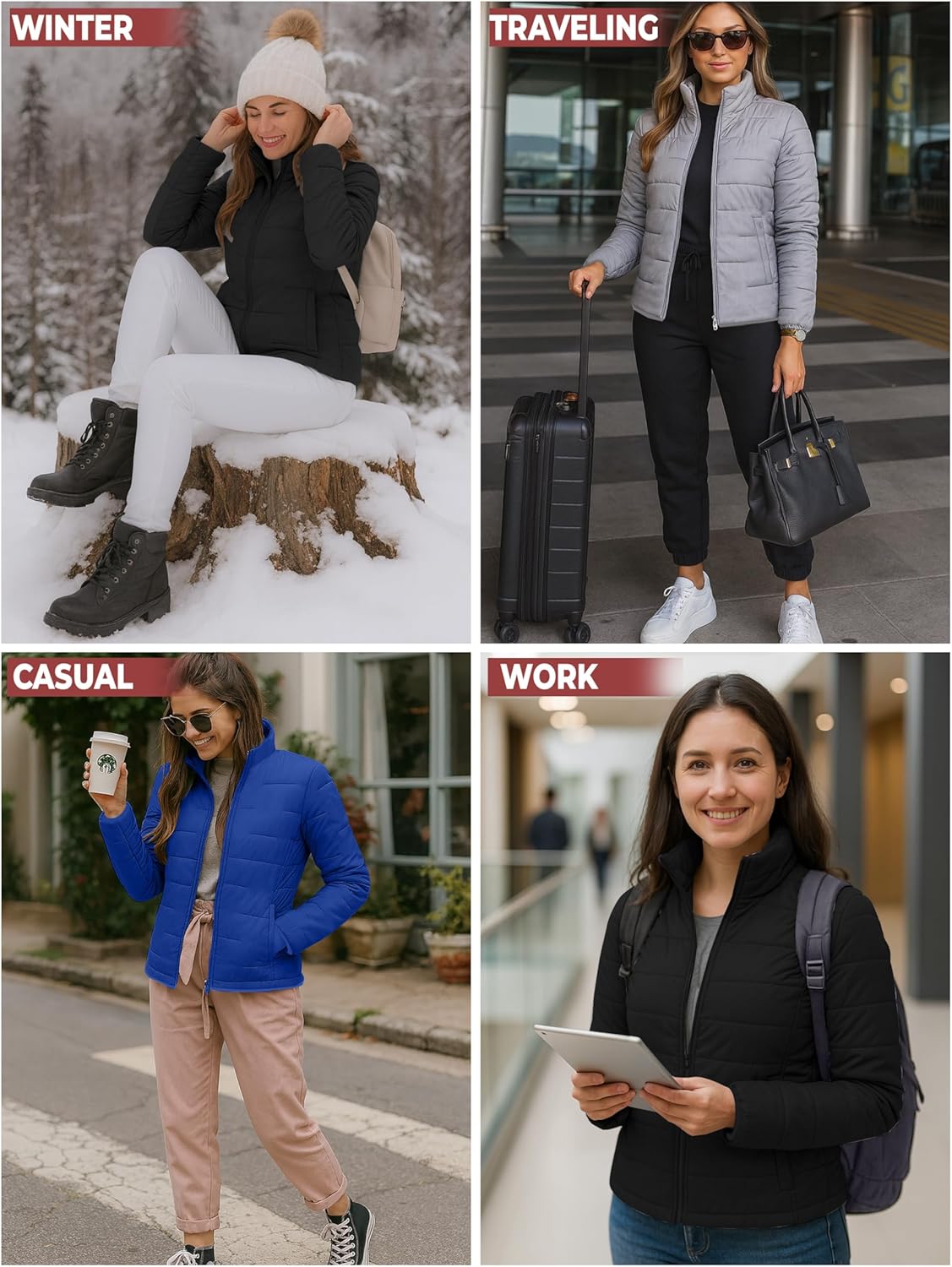 URBAN BUCK Packable Puffer Jacket Women with Hood – 32 Degree Lightweight Quilted Winter Puff Foldable Jacket for Women - Image 4