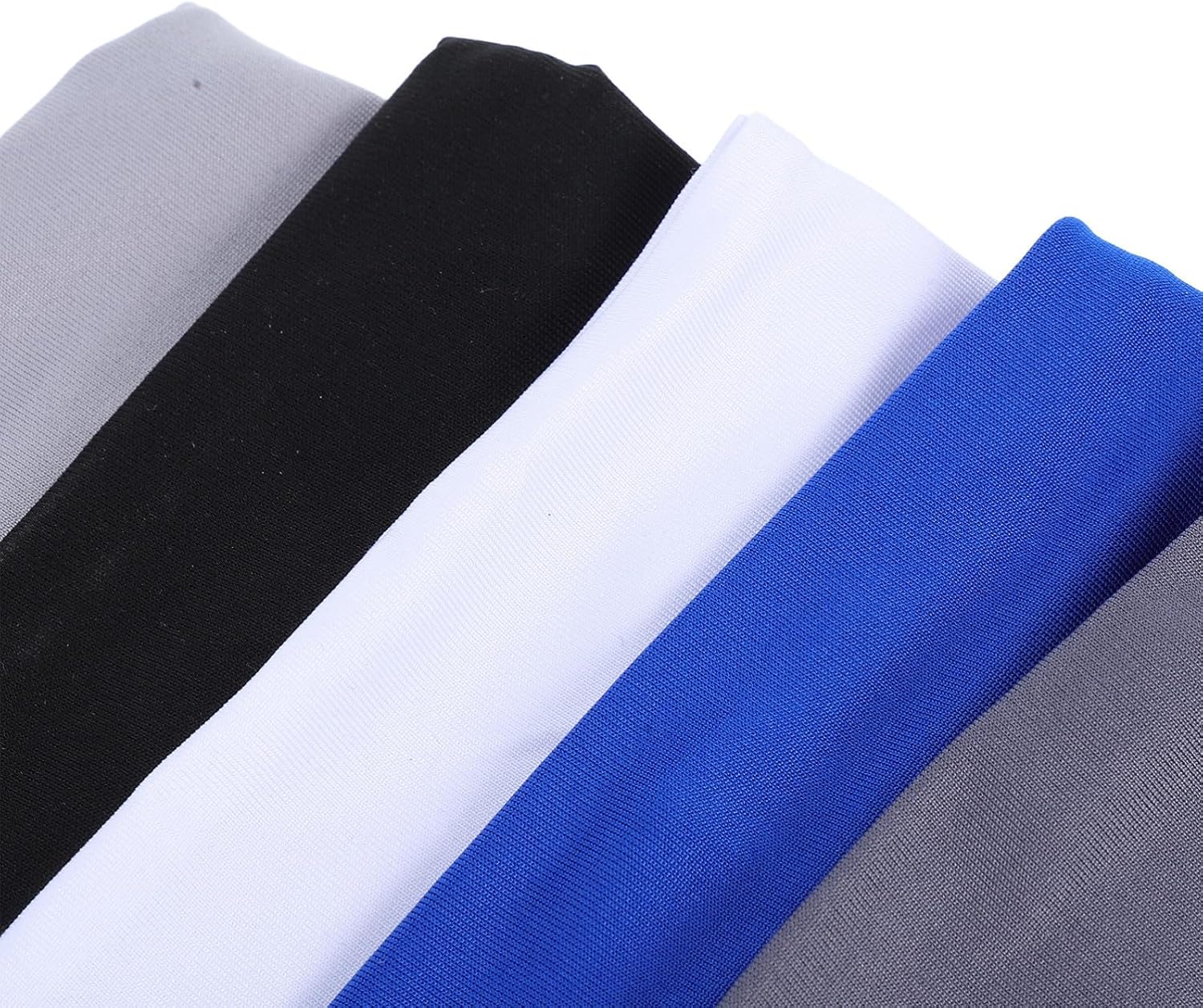 NOLITOY 5pcs Sports Headbands for Boys, Athletic Sweatbands Made of Polyester and Spandex, Quickly Absorb and Wick Away Sweat, for Running and Outdoor Activities