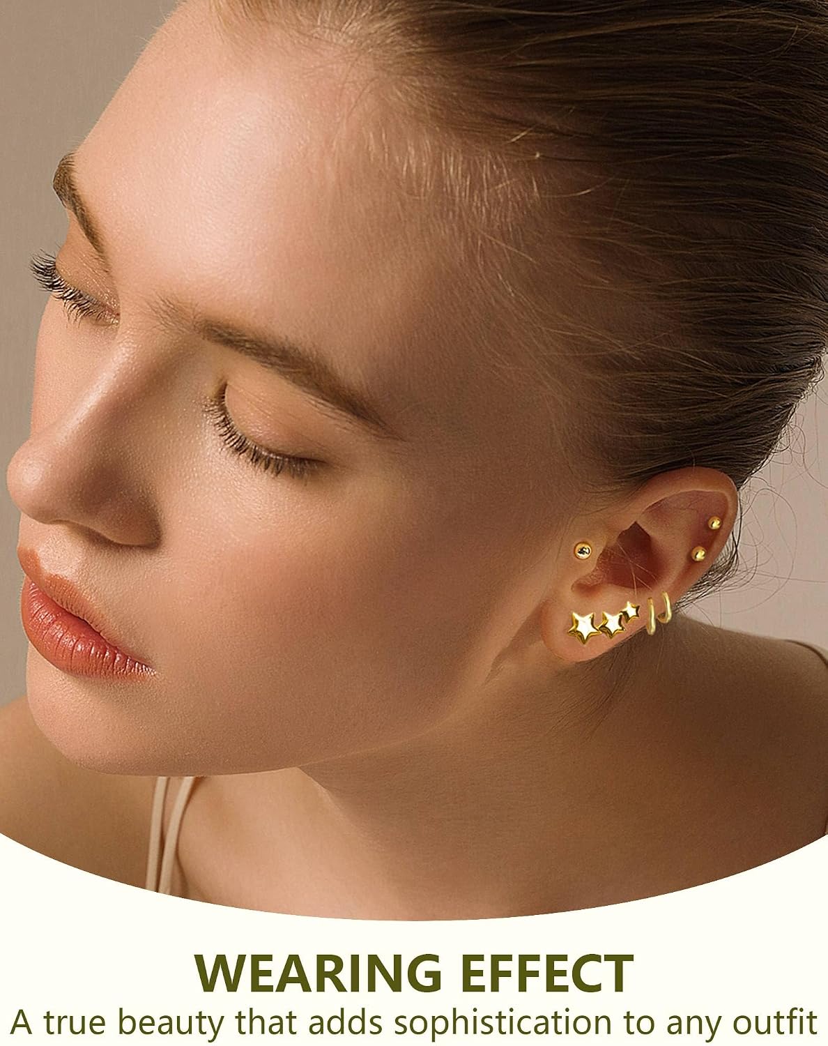 Star Earrings for Girls & Women, 316L Hypoallergenic Surgical Steel Studs - Cute Star Post Earrings for Teens and Women(Silver/Gold/Rose Gold)
