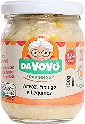 Da Vovó, Papinha infantil, Linha+12, Orgânica, Sabor Arroz, Frango e Legumes, 200ml