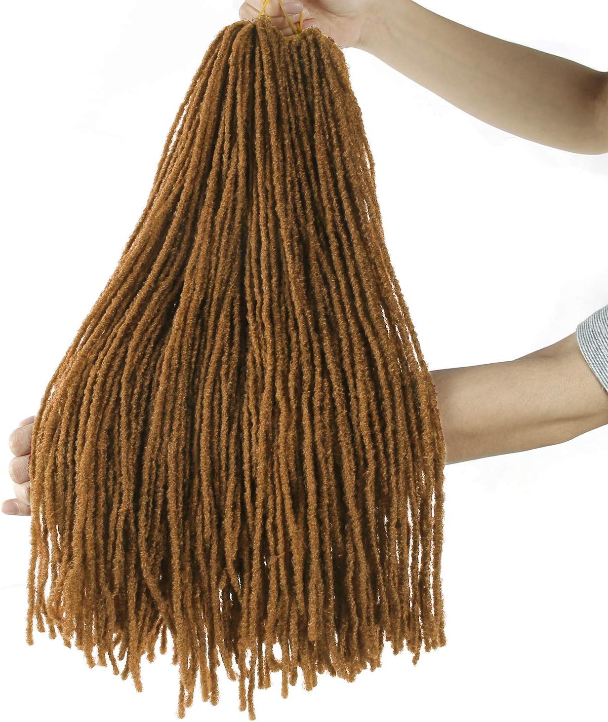 18inch Goddess Sister Locs Crochet Braids Micro Straight Faux Locs Crochet Hair NuLocs Twist Braids Syntehtic Hair Extension (5Packs,#27)