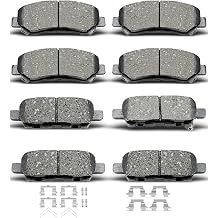D1374 D1415 8pcs Ceramic Front Rear Brake Pads Set With Clips Fit For 2008-2013 Nissan Rogue,For 2009-2022 Maxima,For 2008-2012 Nissan X-Trail All Models