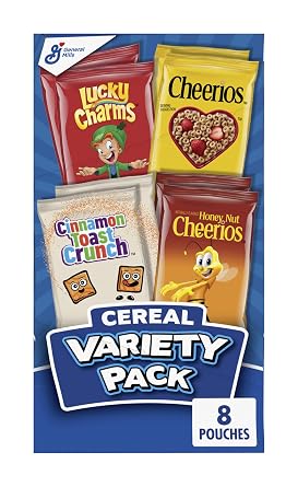 General Mills Cereal Variety Pack, 8 Pouches, 9.1 oz