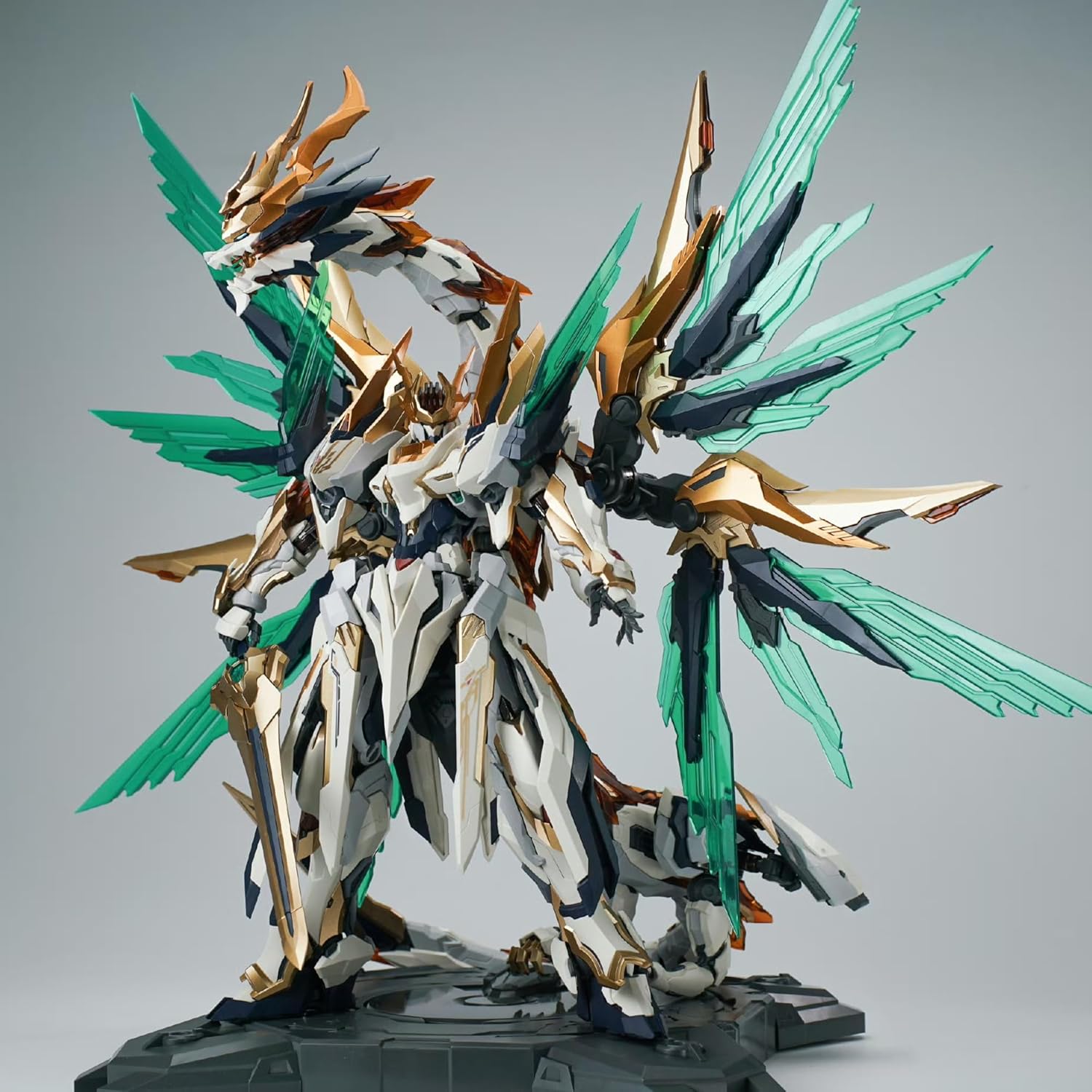 GSTOYS Model Kit Mecha - Emperor Yuanling, Divine Emperor EMP-01 Huang Di & Ying Long - 9''/2PCS,Alloy Framework,Birthday Gifts,Age 15+