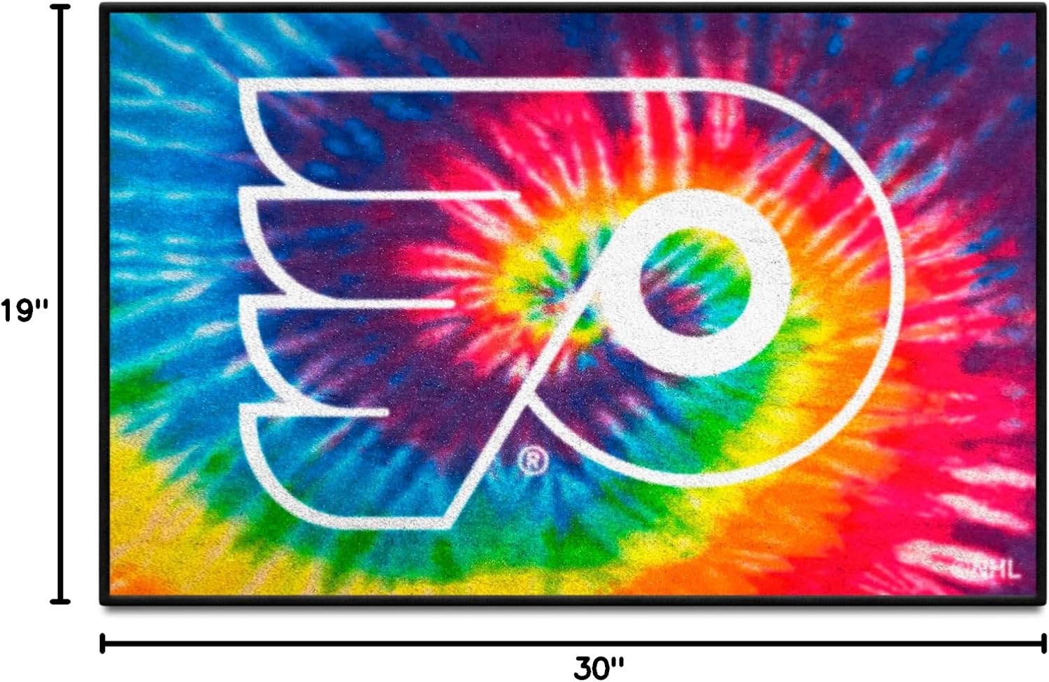 FANMATS 34502 NHL -Philadelphia Flyers Tie Dye Starter Mat Accent Rug - 19in. x 30in.| Sports Fan Home Decor Rug and Tailgating Mat