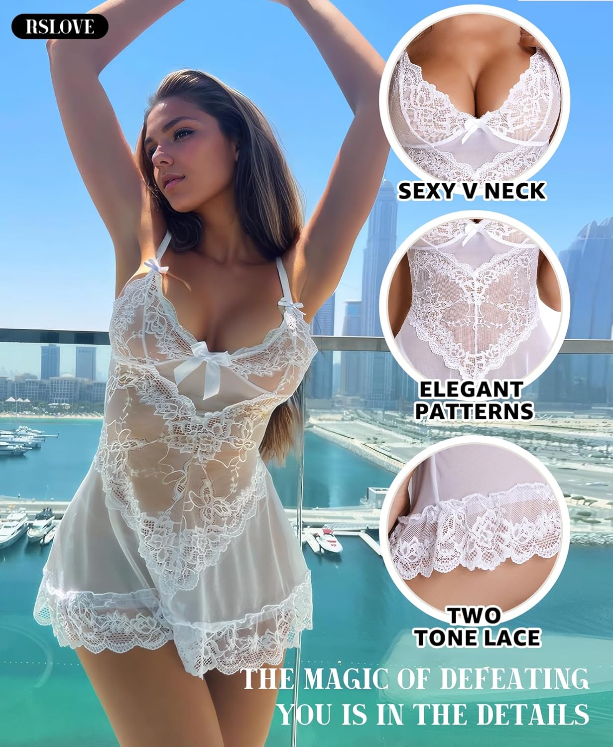 Lencería Sexy para Mujer, Babydoll de Malla, camisón de Novi — foto 4