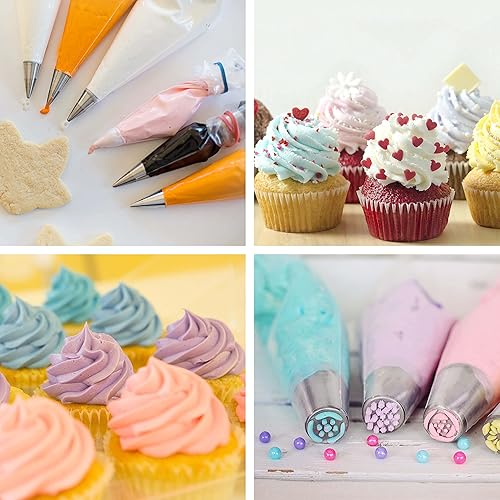 Vista 6 de Bolsas de pastelería de 12 pulgadas, 100 unidades, bolsas desechables de pastelería para glaseado para suministros de decoración de galletas