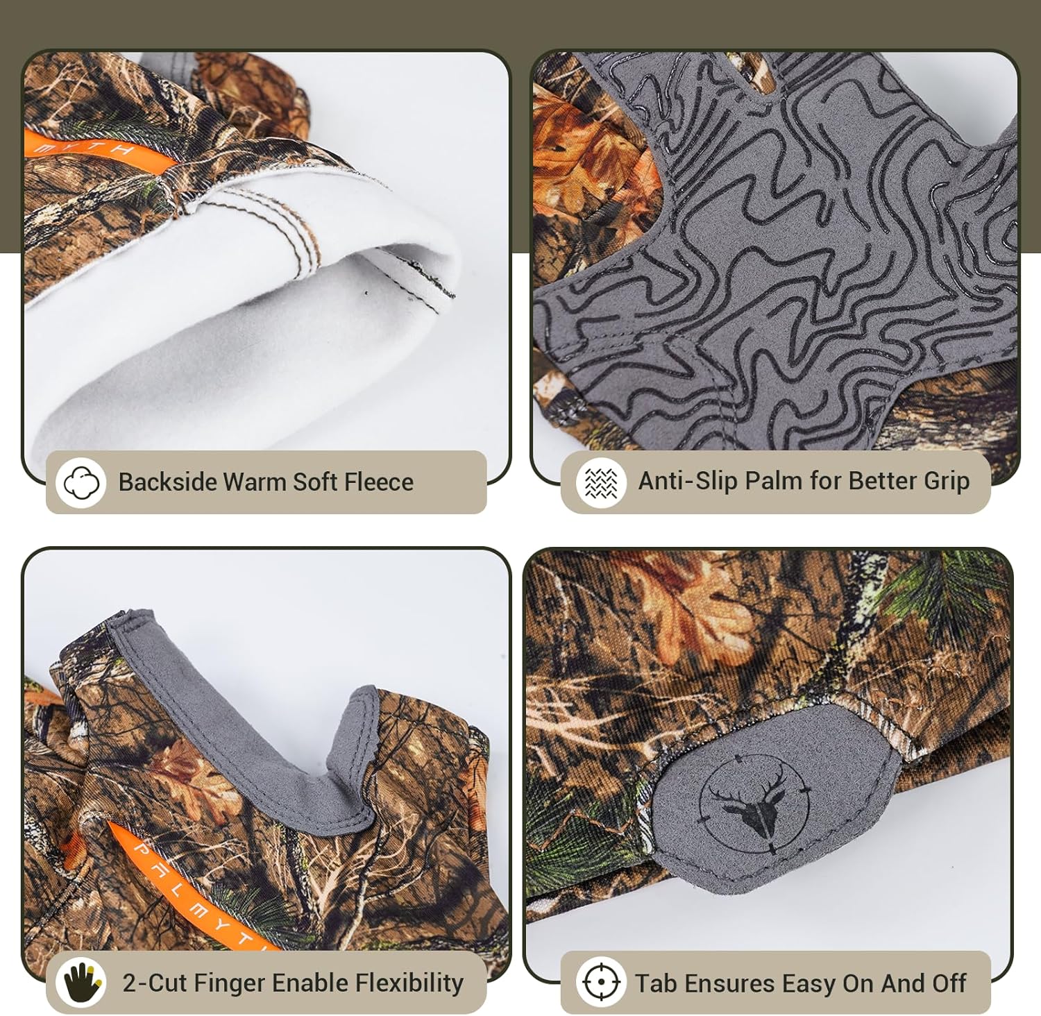 Palmyth Men's Hunting Gloves for Cold Weather and Winter Camo Glove