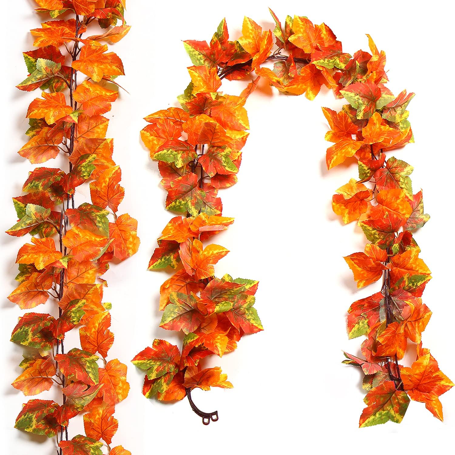 KIMOBER Fall Leaf Garland, Artificial Hanging Maple Foliage