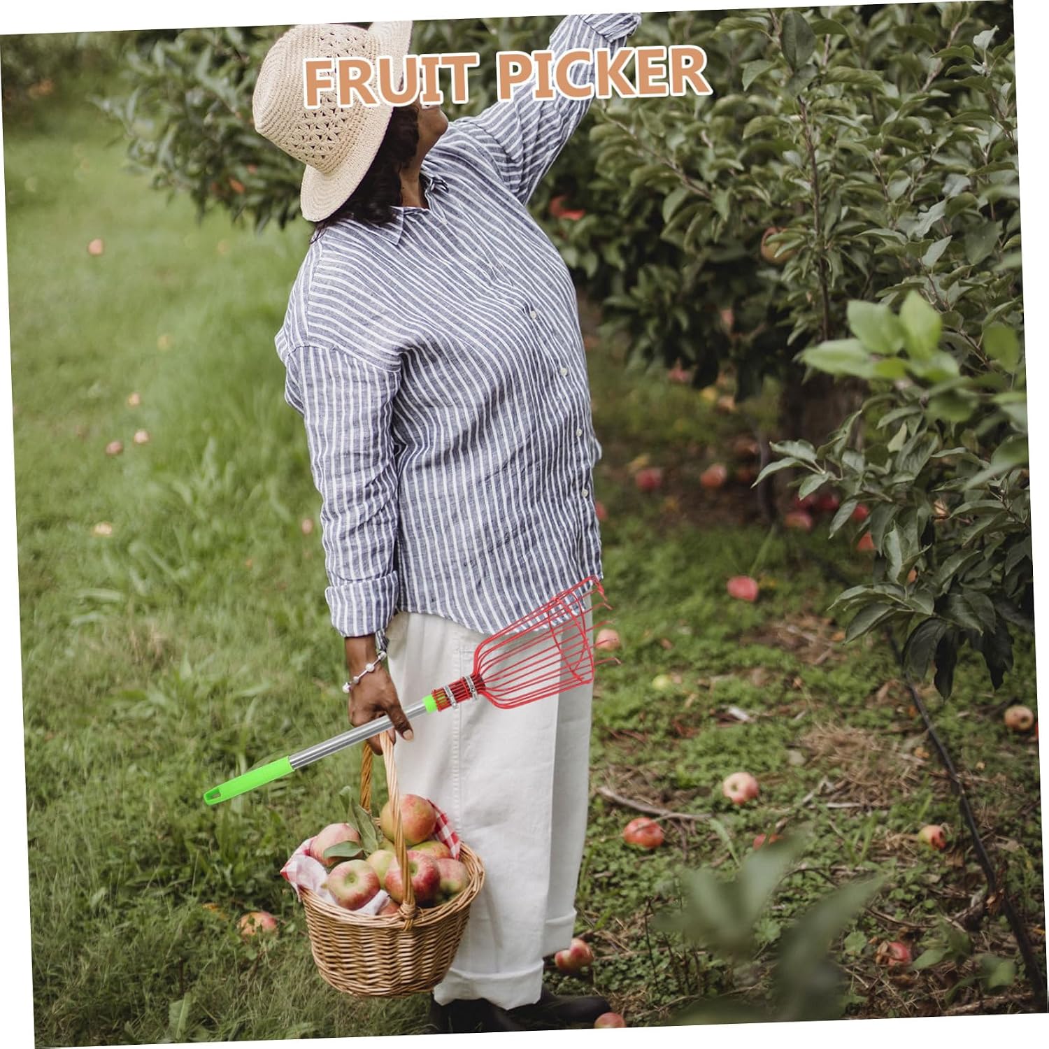 Fruit Picker Tool with Pole Versatile Harvesting Device for Lemons Avocados and More Easy to Store and Use for