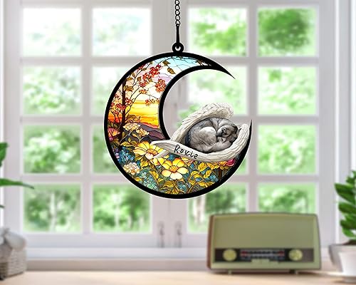 Miniatura 701 de Chow Chow Dog Memorial Suncatcher, adorno de Navidad Chow Chow con nombre, atrapador de pérdida de mascotas, regalos para los amantes de los perros