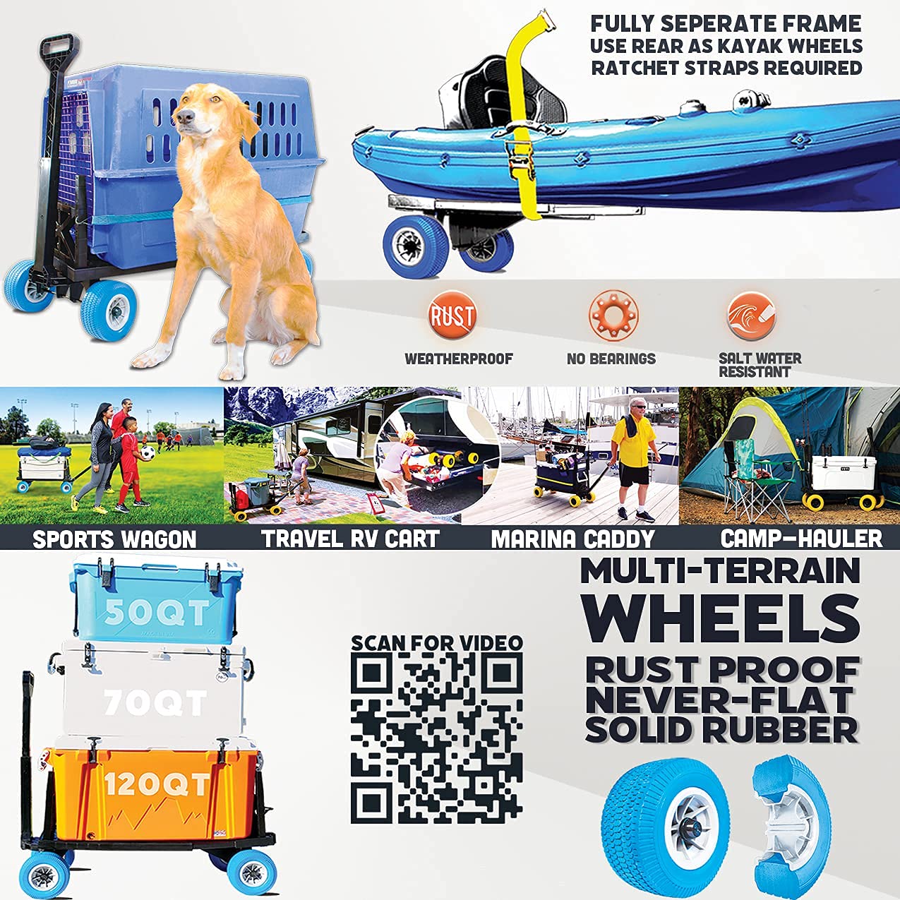 Mighty Max Cart Ice Chest Dolly Cooler Hauler Flat Platform Truck