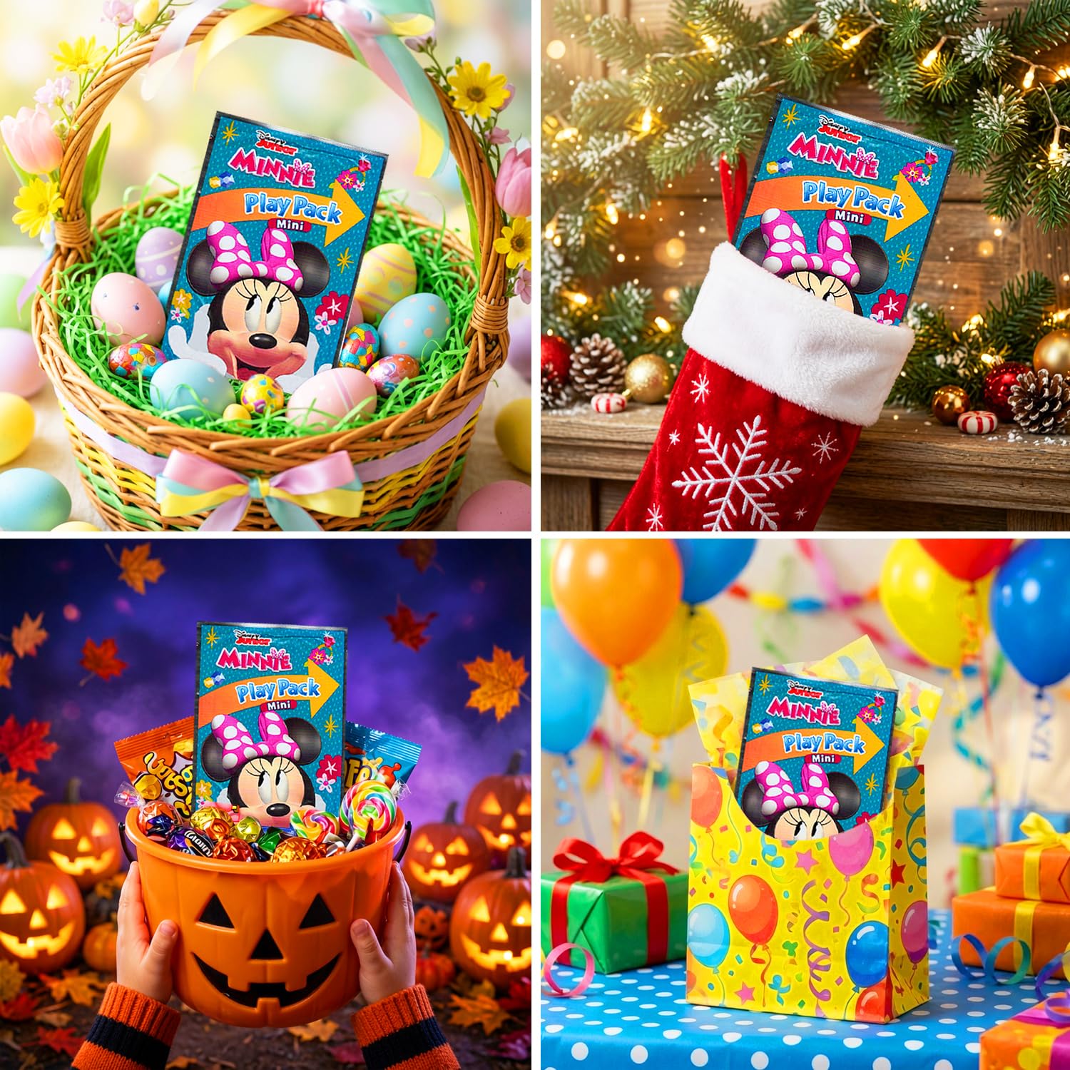 Disney Minnie Mouse - Juego de recuerdos de fiesta de cumpleaños – Paquete con 24 paquetes de juego | Mini libros para colorear, calcomanías, para bolsas de regalo | Suministros de fiesta de Minnie