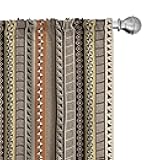 Lunarable African Window Curtains, Geometrical Motifs Rhombuses Tiled Squares and Triangles Motifs, Lightweight Decor 2-Panel Set with Rod Pocket, Pair of - 28
