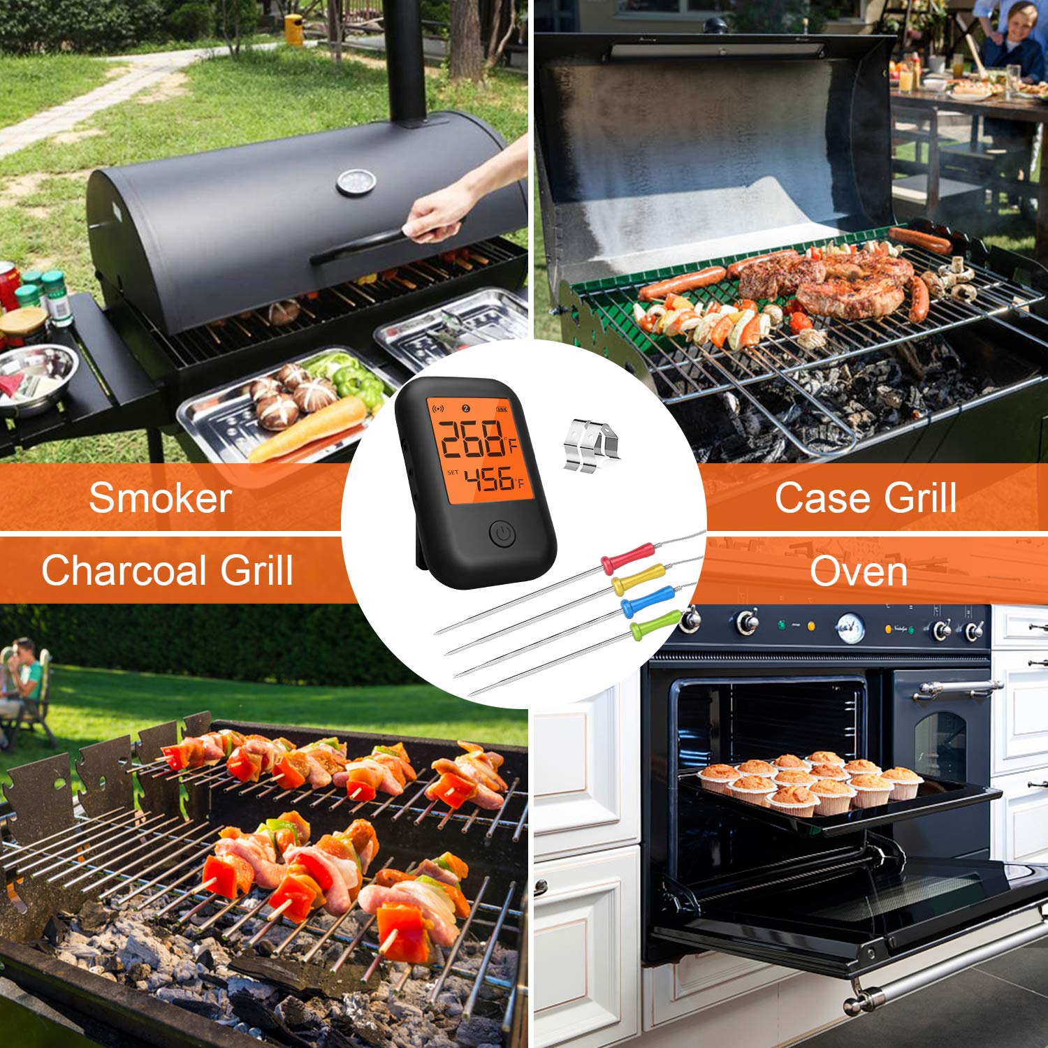 Amаzоn Crаzу 🔥 Dеаlѕ Wireless Meat Thermometer, 300FT Bluetooth Meat Thermometer with 6 Probes, Smart Meat Thermometer Wireless BBQ Thermometer for Smoker Grill Oven, Support iOS & Android