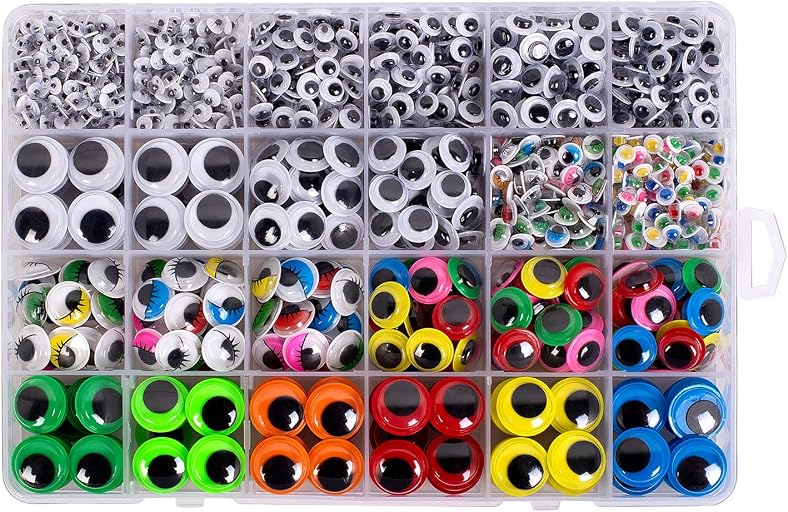 1620pcs Googly Wiggle Eyes Self Adhesive, for Craft Sticker Eyes Multi Colors and Sizes for DIY by ZZYI