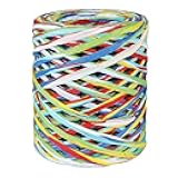 G2PLUS Colored 262 Feet Raffia Paper Ribbon, 6 Colored Packing Paper String, Red Green Blue Raffia Ribbon for Christmas Gift Wrapping, DIY Arts & Crafts Decoration