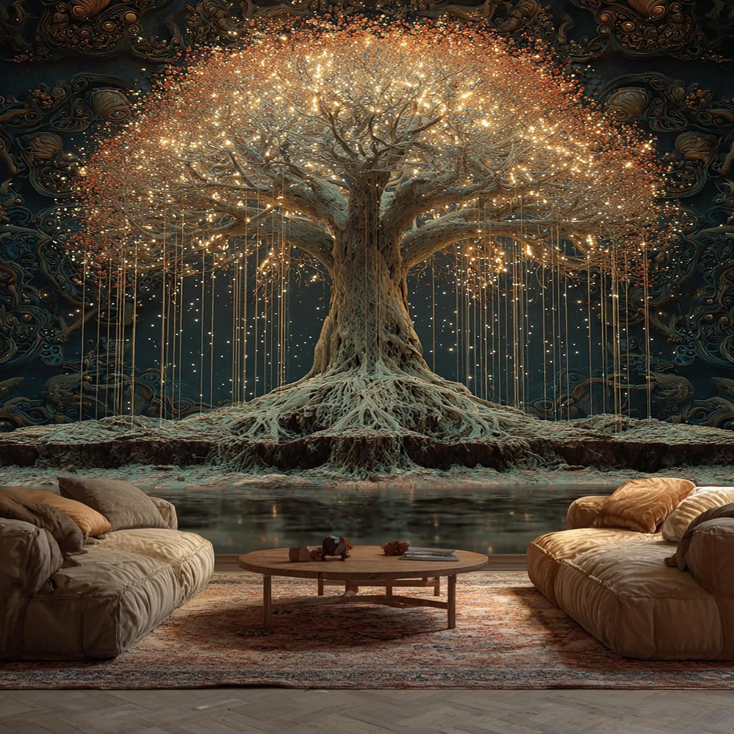 Generic Tree of Life Wallpaper & Wall Murals, 79" W x 55" H - Fantasy Wall Mural Decoration, Tree of Life Home Decor for Bedroom, Living Room, Waterproof - Not Peel and Stick - Ha1554