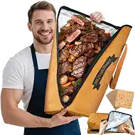 BBQ Blanket for Resting Meat, 21" BBQ Meat Blanket Insulation Bag with 50 Butcher Paper, Reusable Water and Oil Proof, Meat Blanket for Brisket, Pork Shoulder, Turkey, Gift for Men, Father's Day