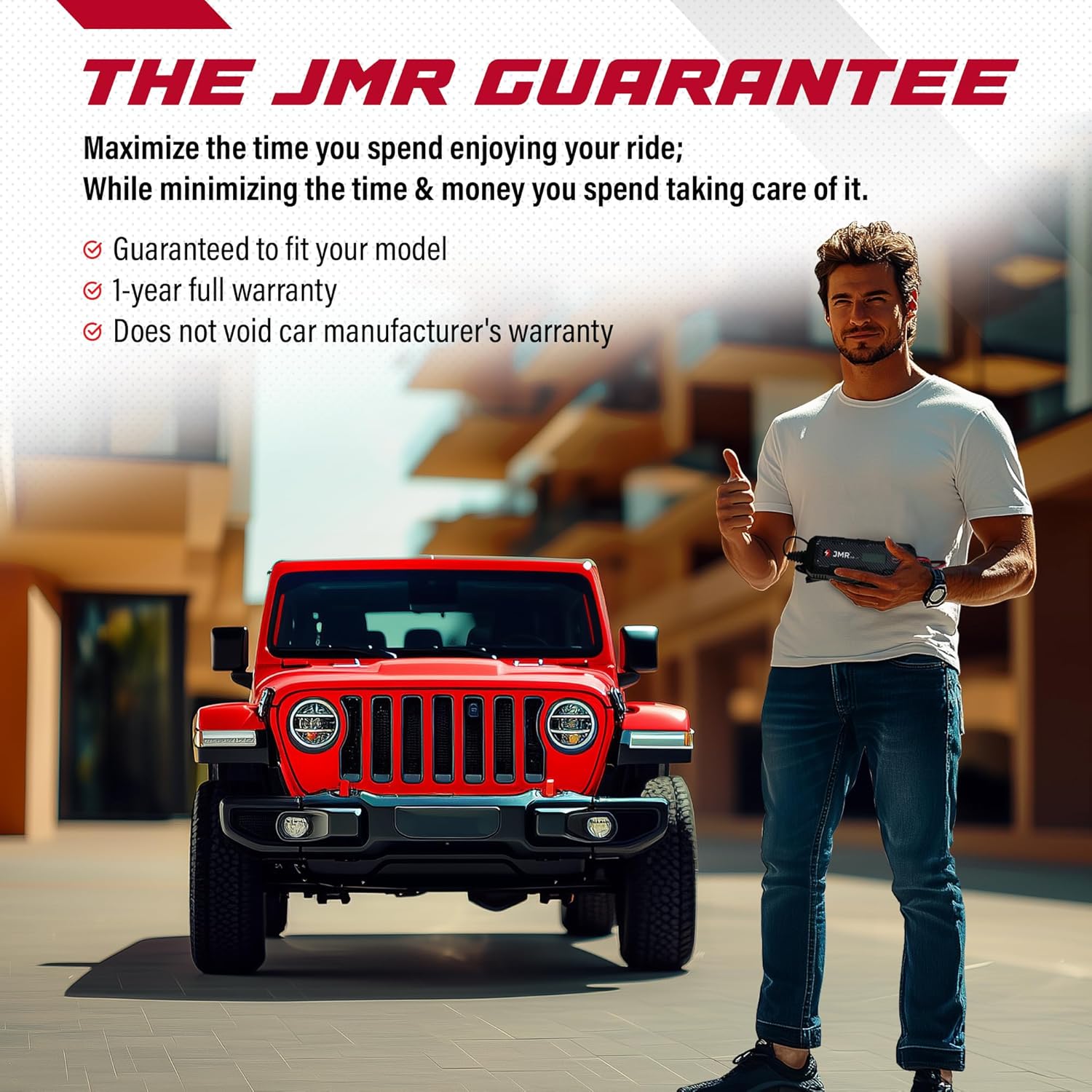 JMR Battery Charger for Jeep Wagoneer Wrangler Cherokee Commander Gladiator Compass Renegade Liberty Patriot All Models Trickle Charger Conditioner Maintainer (Add Lithium Mode)