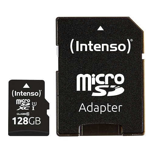 Intenso Premium microSDXC 128GB Class 10 UHS-I Speicherkarte inkl. SD-Adapter (bis zu 90 MB/s), schwarz