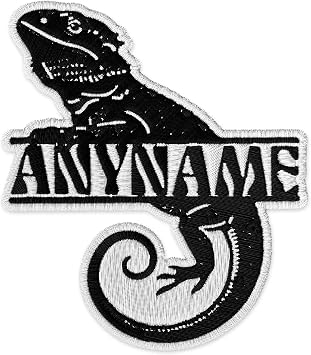 Custom Bearded Dragon Name Embroidered Patch Personalized Customized Lizard Pet Owner Iron On Sew On Hook & Loop Embroidery Patches for Hats, Clothes, Backpacks, DIY Accessories Gifts
