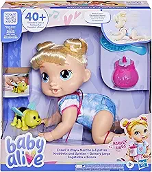 Baby Alive, Boneca, Engatinha e Brinca, Harper Hugs - Cabelos Loiros, Brinquedo Interativo, 27 cm - A partir de 3 Anos
