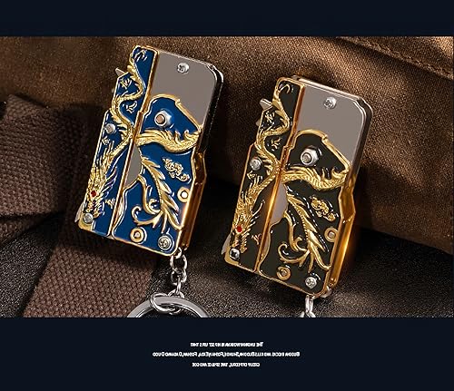 Miniatura 5 de 2pcs mini dragón oro goma banda pistola Metal plegable llavero nuevas e interesantes goma banda juguete pistola al aire libre regalo de fiesta,