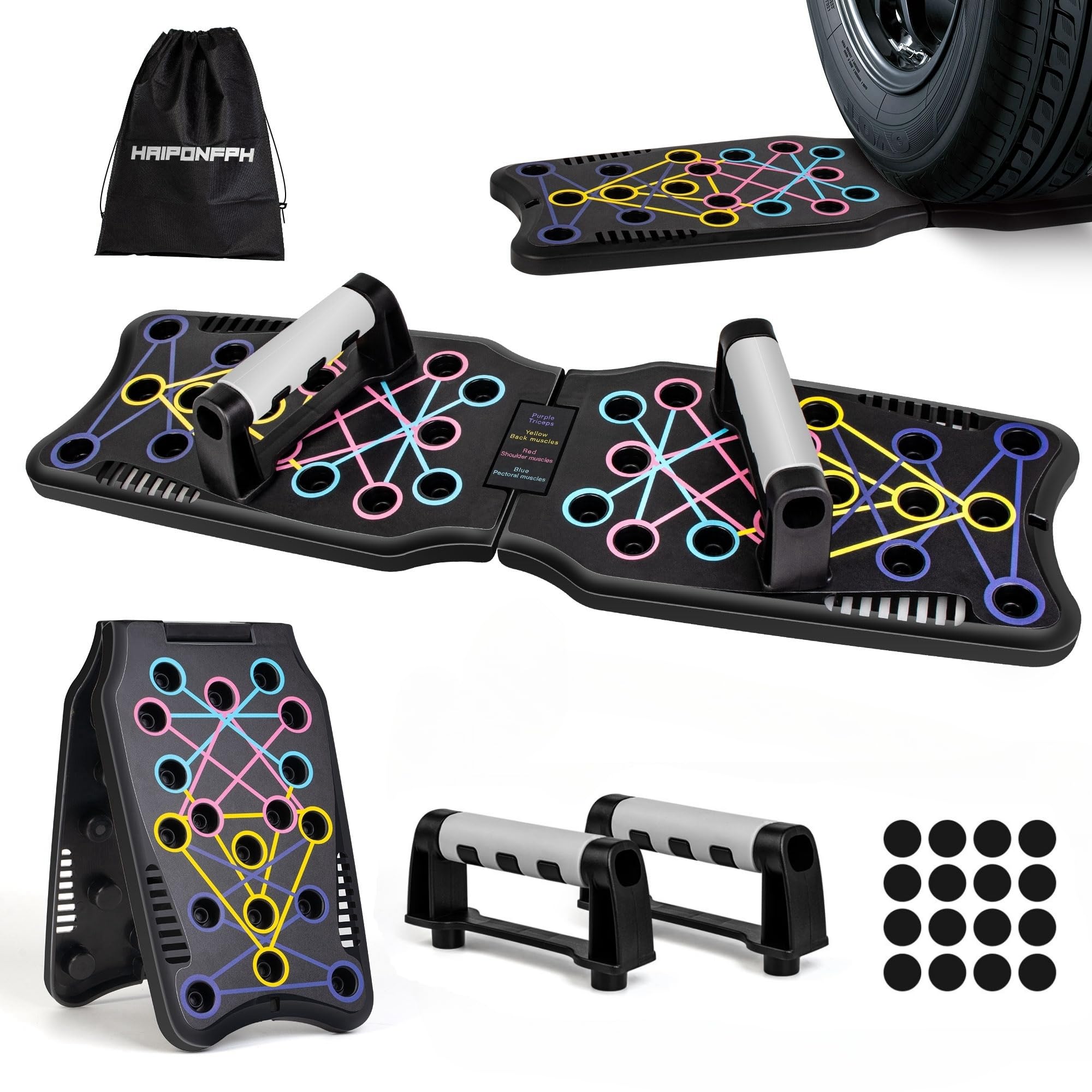 Push Up Board Fitness, 9 in 1 Strength Training Equipment,Home Gym System,Multi-Functional Push up Stands System Fitness Floor Chest Muscle Exercise,Training Arm Men & Women Weights