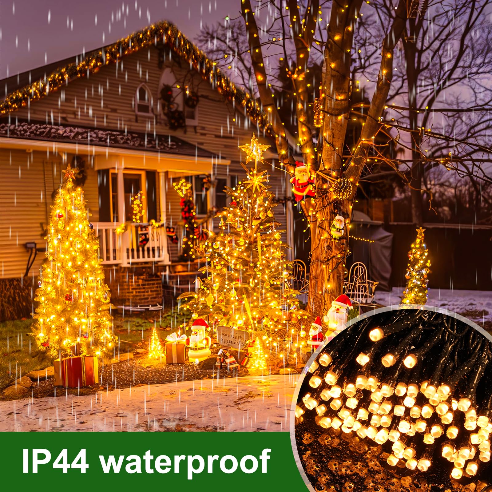 Luci Di Natale Smart A Corda 20m 200 LED RGB - Controllo APP E Telecomando, Impermeabili Per Esterno E Giardino
