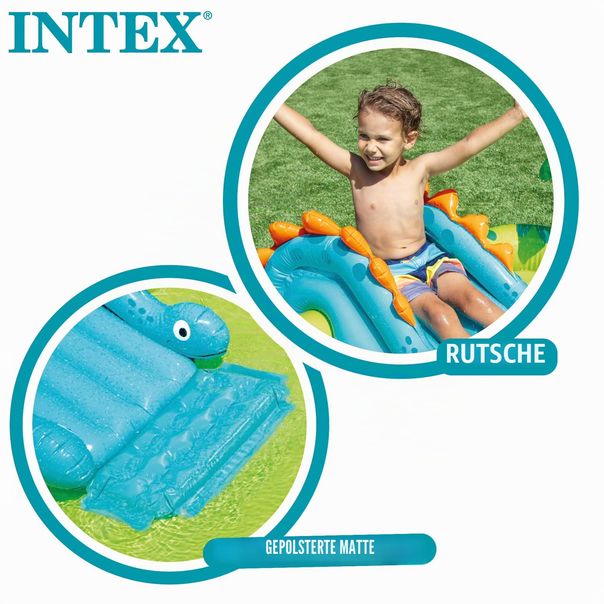 Intex 57166NP Aufblasbares Spielfeld Dino Klein Mehrfarbig