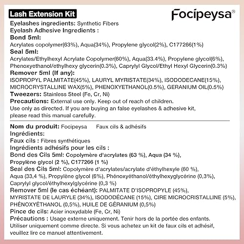 Miniatura 8 de Focipeysa Kit de extensión de pestañas gruesas, 0.394-0.709 in, racimos de pestañas esponjosas, kit de pestañas individuales 200D con enlace de