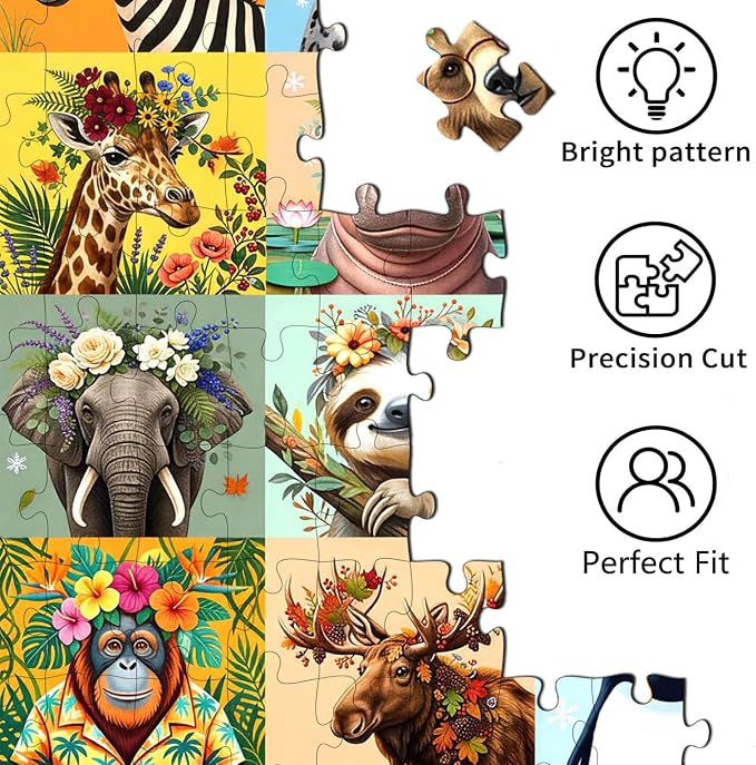 Puzzles didácticos para niños 200 piezas animales miniatura 3