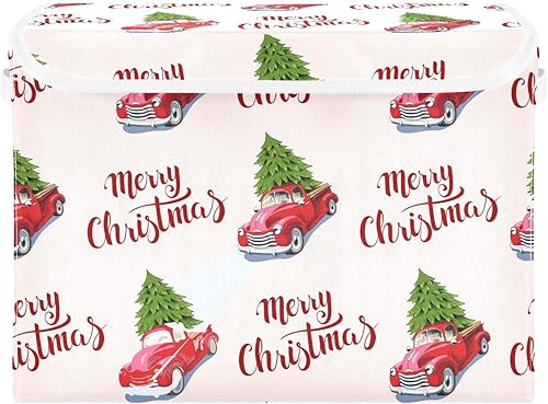 Bolsas de almacenamiento plegables con diseño de árbol de Navidad para ropa, organizadores de tela con asa reforzada, contenedores decorativos para