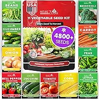 NatureZEdge 4800 Survival Seed Vault: 11 Non-GMO Heirloom Vegetable & Fruit Seeds for Prepping, Winter Gardening & Home Harvests