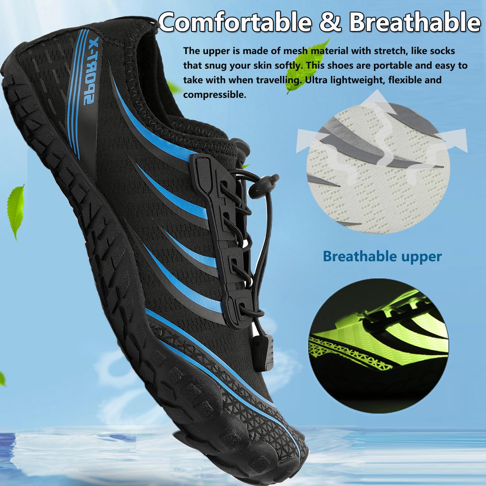 Water Shoes for Men Women Barefoot Shoes Quick Dry Aqua Outdoor Sports for Swim Pool Beach Surf Walk Water Yoga River Lake Hiking Kayaking