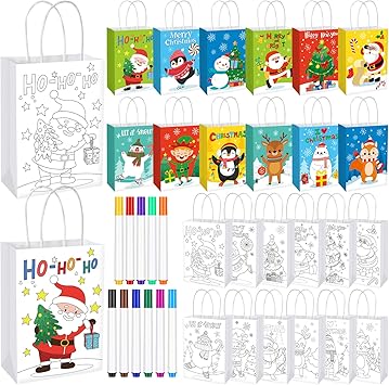 Choley Christas Gift Bags With Handle Xas Kraft Paper Bags Bulk - View #11