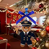 4in Gingerbread Man Pilot Ornaments for Christmas Tree Gingerbread Man Wooden Christmas Ornament for Xmas Holiday Birthday Party Home Hanging Decorations Gift Souvenir Accessories