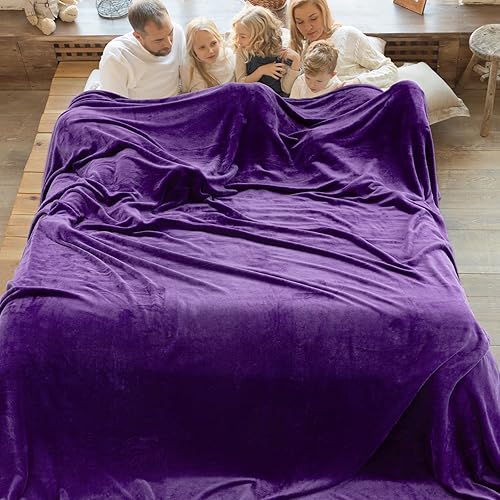 Miniatura 3 de HOMFINE Manta de forro polar súper grande  Manta de gran tamaño King de 140 x 140 pulgadas, suave y acogedora manta de franela extra grande de 15.58