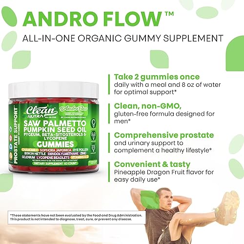 Miniatura 7 de Clean Nutra Saw Palmetto - Gomitas de licopeno con aceite de semilla de calabaza de Pygeum Beta-Sitosterols  60 unidades  Suplemento gomoso a base