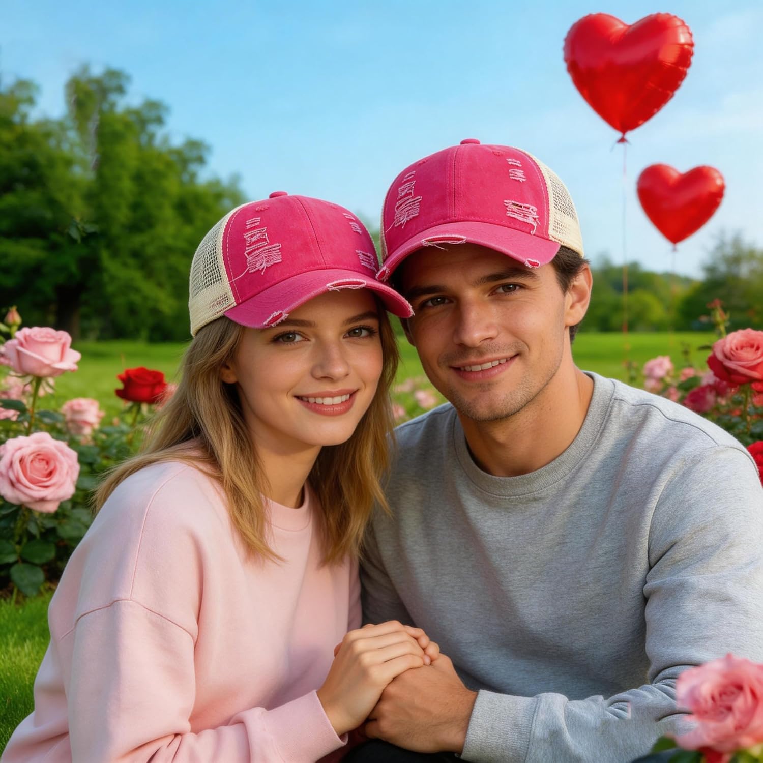 Trucker Hat Distressed Baseball Cap Golf Cap Adjustable Sportswear Hat for Men Women Unisex